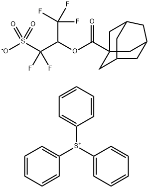 Triphenyl sulfonium, salt with 1-(difluorosulfomethyl)-2,2,2-trifluoroethyl tricyclo[3.3.1.13,7]decane-1-carboxylate (1:1) Struktur