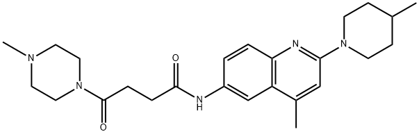 4-Methyl-N-[4-methyl-2-(4-methyl-1-piperidinyl)-6-quinolinyl]-γ-oxo-1-piperazinebutanamide Struktur