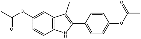 1H-Indol-5-ol, 2-[4-(acetyloxy)phenyl]-3-methyl-, 5-acetate Struktur