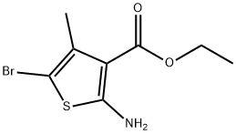 3-Thiophenecarboxylic acid, 2-amino-5-bromo-4-methyl-, ethyl ester Struktur