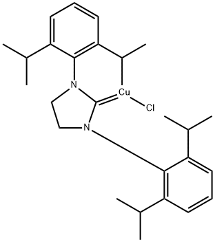 Copper, [1,3-bis[2,6-bis(1-methylethyl)phenyl]-2-imidazolidinylidene]chloro- Struktur