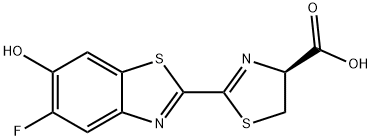 4-Thiazolecarboxylic acid, 2-(5-fluoro-6-hydroxy-2-benzothiazolyl)-4,5-dihydro-, (4S)- Struktur