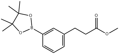 3-[3-(4,4,5,5-Tetramethyl-[1,3,2]dioxaborolan-2-yl)-phenyl]-propionic acid methyl ester Struktur