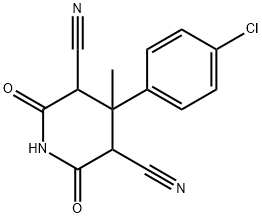 3,5-Piperidinedicarbonitrile, 4-(4-chlorophenyl)-4-methyl-2,6-dioxo- Struktur