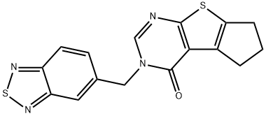 2-(2,1,3-benzothiadiazol-5-ylmethyl)-7,8-dihydro-6H-cyclopenta[2,3]thieno[2,4-d]pyrimidin-1-one Struktur