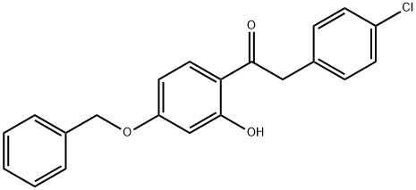 JR-7005, 1-(4-(Benzyloxy)-2-hydroxyphenyl)-2-(4-chlorophenyl)ethanone, 97% Struktur