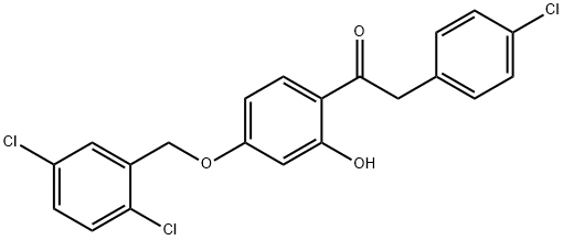 JR-7007, 1-(4-(2,5-Dichlorobenzyloxy)-2-hydroxyphenyl)-2-(4-chlorophenyl)ethanone, 97% Struktur