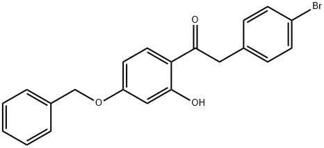 JR-7012, 1-(4-(Benzyloxy)-2-hydroxyphenyl)-2-(4-bromophenyl)ethanone, 97% Struktur