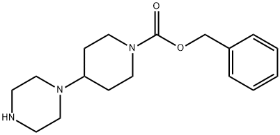 1-Piperidinecarboxylic acid, 4-(1-piperazinyl)-, phenylmethyl ester Struktur