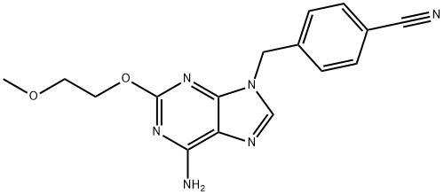 Benzonitrile, 4-[[6-amino-2-(2-methoxyethoxy)-9H-purin-9-yl]methyl]- Struktur