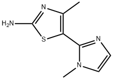 4-methyl-5-(1-methyl-1H-imidazol-2-yl)-2,3-dihydro-1,3-thiazol-2-imine Struktur