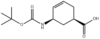 (1R,5R)-5-Boc-amino-cyclohex-3-enecarboxylic acid Struktur