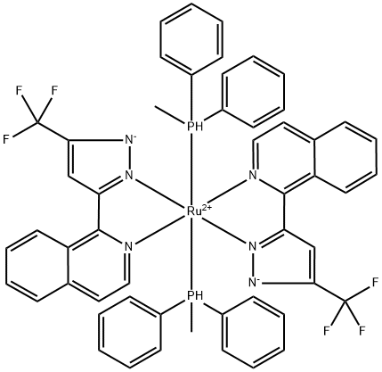 Ru(ifpz)2(PPh2Me)2 , Bis(3-trifluoroMethyl-5-(1-isoquinolyl)py Struktur