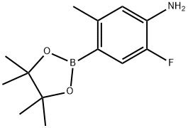 2-fluoro-5-methyl-4-(4,4,5,5-tetramethyl-1,3,2-dioxaborolan-2-yl)aniline Struktur