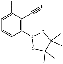 2-methyl-6-(tetramethyl-1,3,2-dioxaborolan-2-yl)benzonitrile Struktur