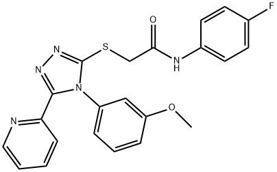 Acetamide, N-(4-fluorophenyl)-2-[[4-(3-methoxyphenyl)-5-(2-pyridinyl)-4H-1,2,4-triazol-3-yl]thio]- Struktur