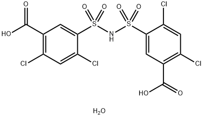 5,5'-(Azanediylbis(sulfonyl))bis(2,4-dichlorobenzoic acid) tetrahydrate Struktur