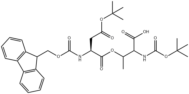 (Tert-Butoxy)Carbonyl Thr((9H-Fluoren-9-yl)MethOxy]Carbonyl Asp(OtBu))-OH Struktur