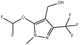 1H-Pyrazole-4-methanol, 5-(difluoromethoxy)-1-methyl-3-(trifluoromethyl)- Struktur