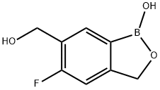 5-fluoro-6-(hydroxymethyl)-1,3-dihydro-2,1-benzoxaborol-1-ol Struktur