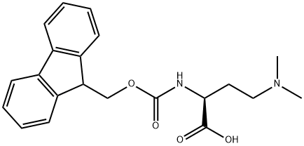 Butanoic acid, 4-(dimethylamino)-2-[[(9H-fluoren-9-ylmethoxy)carbonyl]amino]-, (2S)- Struktur