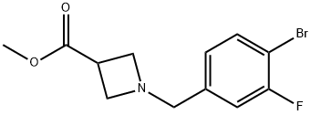 3-Azetidinecarboxylic acid, 1-[(4-bromo-3-fluorophenyl)methyl]-, methyl ester Struktur