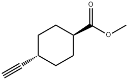 Cyclohexanecarboxylic acid, 4-ethynyl-, methyl ester, trans- Struktur