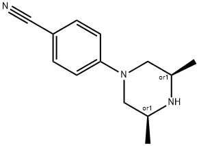 Benzonitrile, 4-[(3R,5S)-3,5-dimethyl-1-piperazinyl]-, rel- Struktur