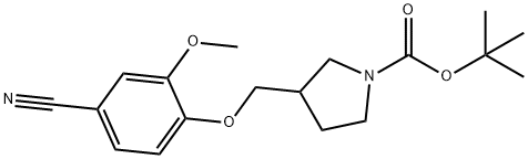 N-Boc-3-[(4-cyano-2-Methoxyphenoxy)Methyl]-1-pyrrolidine Struktur