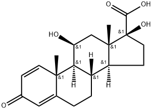 11β,17-Dihydroxy-3-oxoandrosta-1,4-diene-17β-carboxylic Acid Struktur