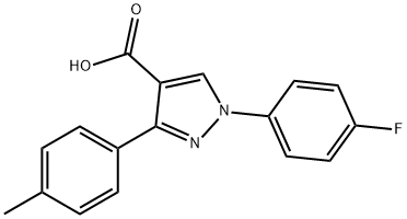 1H-Pyrazole-4-carboxylic acid, 1-(4-fluorophenyl)-3-(4-methylphenyl)- Struktur