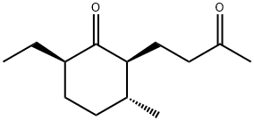 (2S,3R,6R)-6-Ethyl-3-methyl-2-(3-oxobutyl)-cyclohexanone Struktur