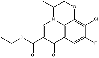 7H-Pyrido[1,2,3-de]-1,4-benzoxazine-6-carboxylic acid, 10-chloro-9-fluoro-2,3-dihydro-3-methyl-7-oxo-, ethyl ester Struktur