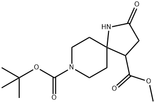 1,8-Diazaspiro[4.5]decane-4,8-dicarboxylic acid, 2-oxo-, 8-(1,1-dimethylethyl) 4-methyl ester Structure