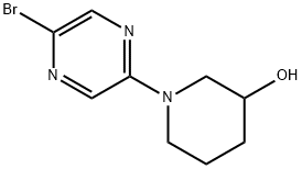 2-Bromo-5-(piperidin-3-ol)pyrazine Struktur