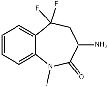 3-Amino-5,5-difluoro-1-methyl-1,3,4,5-tetrahydro-2H-benzo[b]azepin-2-one Struktur