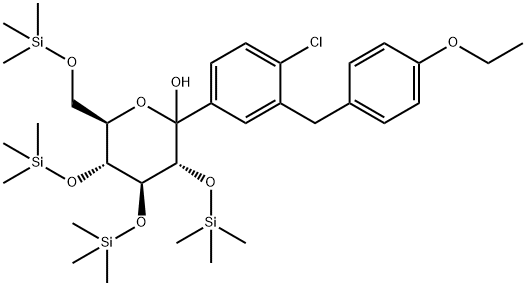 D-Glucopyranose, 1-C-[4-chloro-3-[(4-ethoxyphenyl)Methyl]phenyl]-2,3,4,6-tetrakis-O-(triMethylsilyl)- Struktur