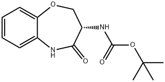 (S)-3-(tert-butoxycarbonylamino)-2,3-dihydro-1,5(5H)-benzoxazepin-4-one Struktur