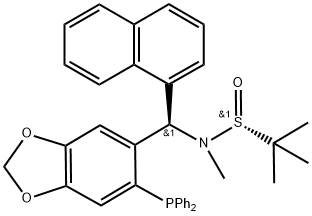 [S(R)]-N-[(R)-[6-(Diphenylphosphino)benzo[d][1,3]dioxol-5-yl]-1-naphthalenylmethyl]-N,2-dimethyl-2-propanesulfinamide, 2565792-42-7, 結(jié)構(gòu)式