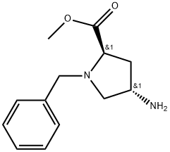 (2R,4S)-4-Amino-1-benzyl-pyrrolidine-2-carboxylic acid methyl ester Struktur