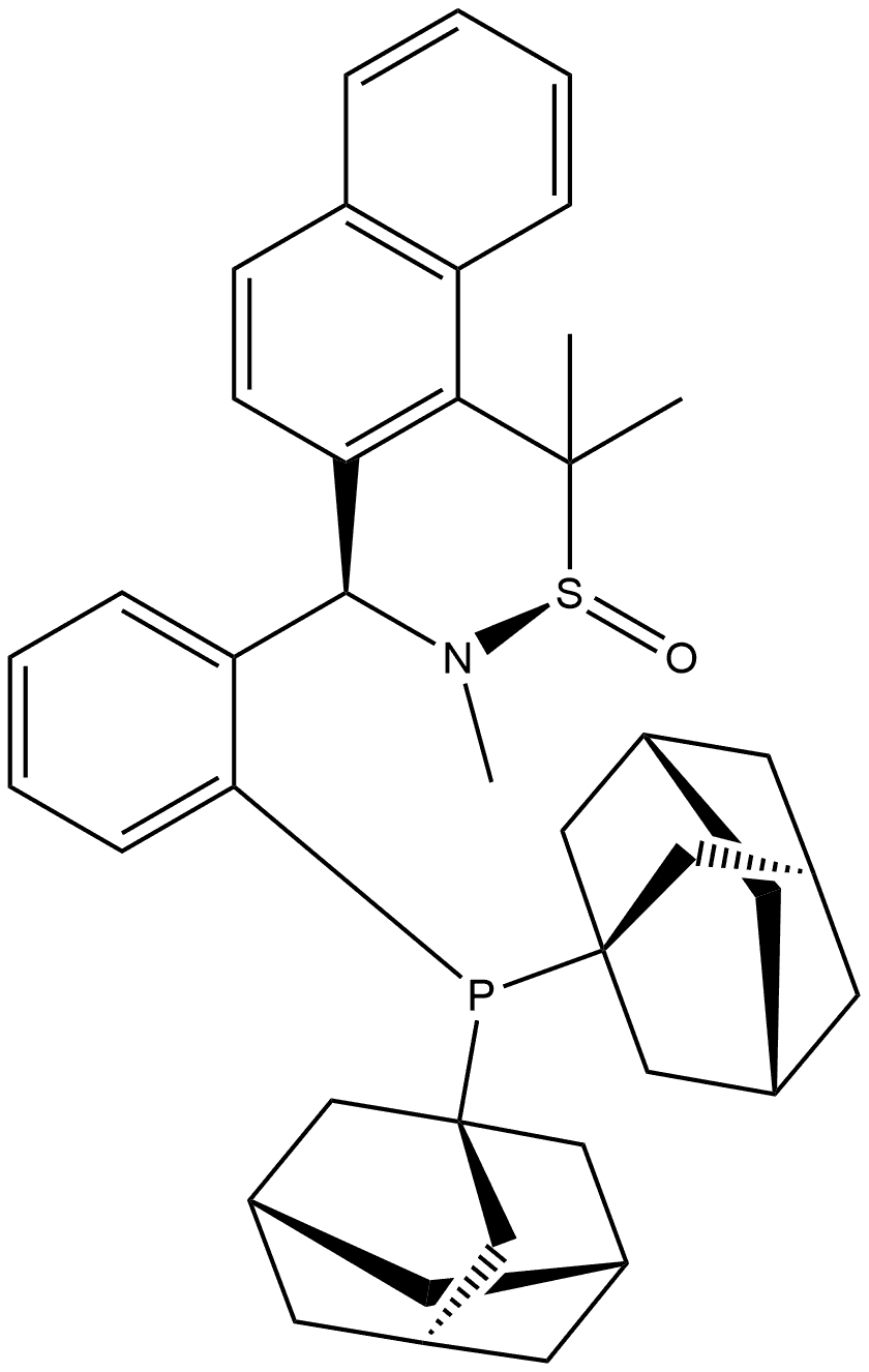 [S(R)]-N-[(R)-[2-(Diadamantanphosphino)phenyl](2-naphthalenyl)methyl]-N,2-dimethyl-2-propanesulfinamide Struktur