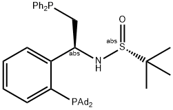 [S(R)]-N-[(1S)-2-(Diphenylphosphino)-1-[2-(diadamantanphosphanyl)phenyl]ethyl]-2-methyl-2-propanesulfinamide Struktur