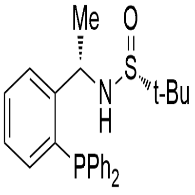 S(R)]-N-[(1S)-1-[2-(Diphenylphosphino)phenyl]ethyl]-2-methyl-2-propanesulfinamide Struktur