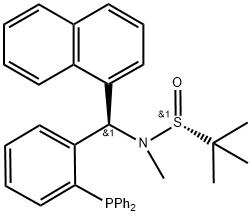 [S(R)]-N-[(R)-[2-(Diphenylphosphino)phenyl]-1-naphthalenylmethyl]-N,2-dimethyl-2-propanesulfinamide Struktur