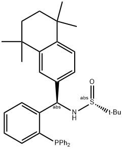 S(R)]-N-[(R)-[2-(二苯基膦)苯基](5,6,7,8-四氫-5,5,8,8-四甲基-2-萘基)甲基]-2-叔丁基亞磺酰胺, , 結(jié)構(gòu)式