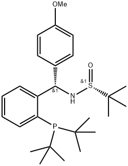 [S(R)]-N-[(S)-(4-Methoxyphenyl)[2-(di-tert-butylphosphino)phenyl]methyl]-2-methyl-2-propanesulfinamide, 2561513-53-7, 結(jié)構(gòu)式