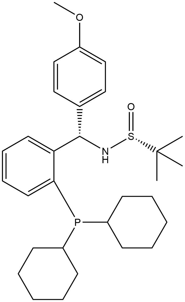 S(R)]-N-[(S)-(4-甲氧基苯基)[2-(二環(huán)己基膦)苯基]甲基]-2-叔丁基亞磺酰胺, 2891776-25-1, 結(jié)構(gòu)式