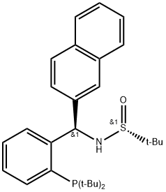 [S(R)]-N-[(R)-2-(Di-tert-butylphosphino)phenyl]-2-naphthalenylmethyl]-2-methyl-2-propanesulfinamide Struktur