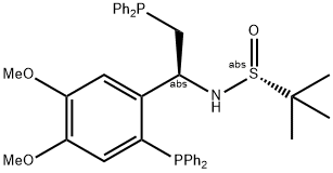 [S(R)]-N-[(1S)-2-(Diphenylphosphino)-1-[2-(diphenylphosphino)-4,5-dimethoxyphenyl]ethyl]-2-methyl-2-propanesulfinamide Struktur