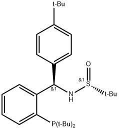 [S(R)]-N-[(R)-(4-tert-Butyl)[2-(di-tert-butylphosphino)phenyl]methyl]-2-methyl-2-propanesulfinamide Struktur